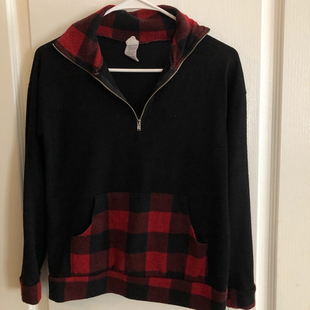 black and red pullover